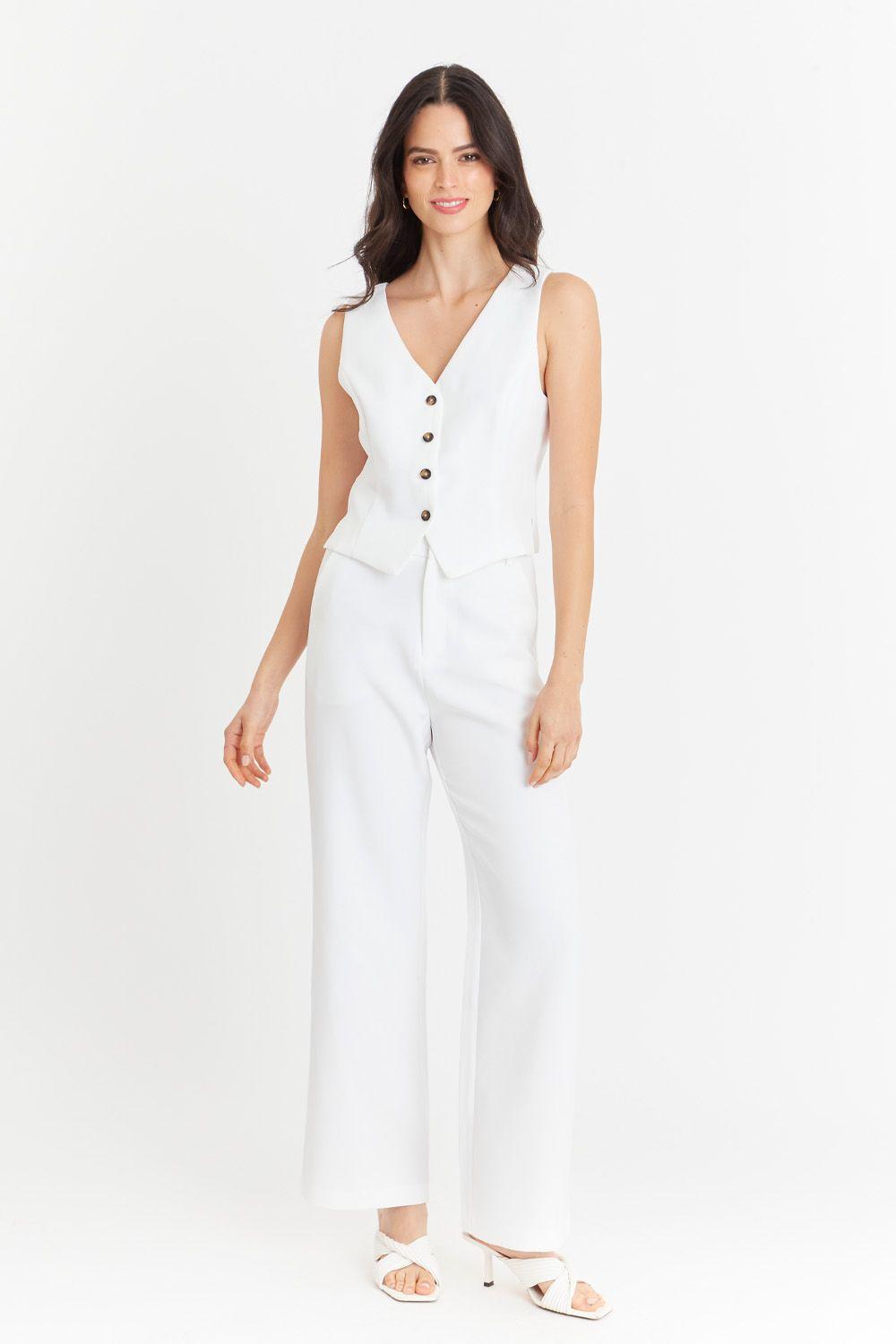 Gilet 4 Botones Blanco Nicopoly-1