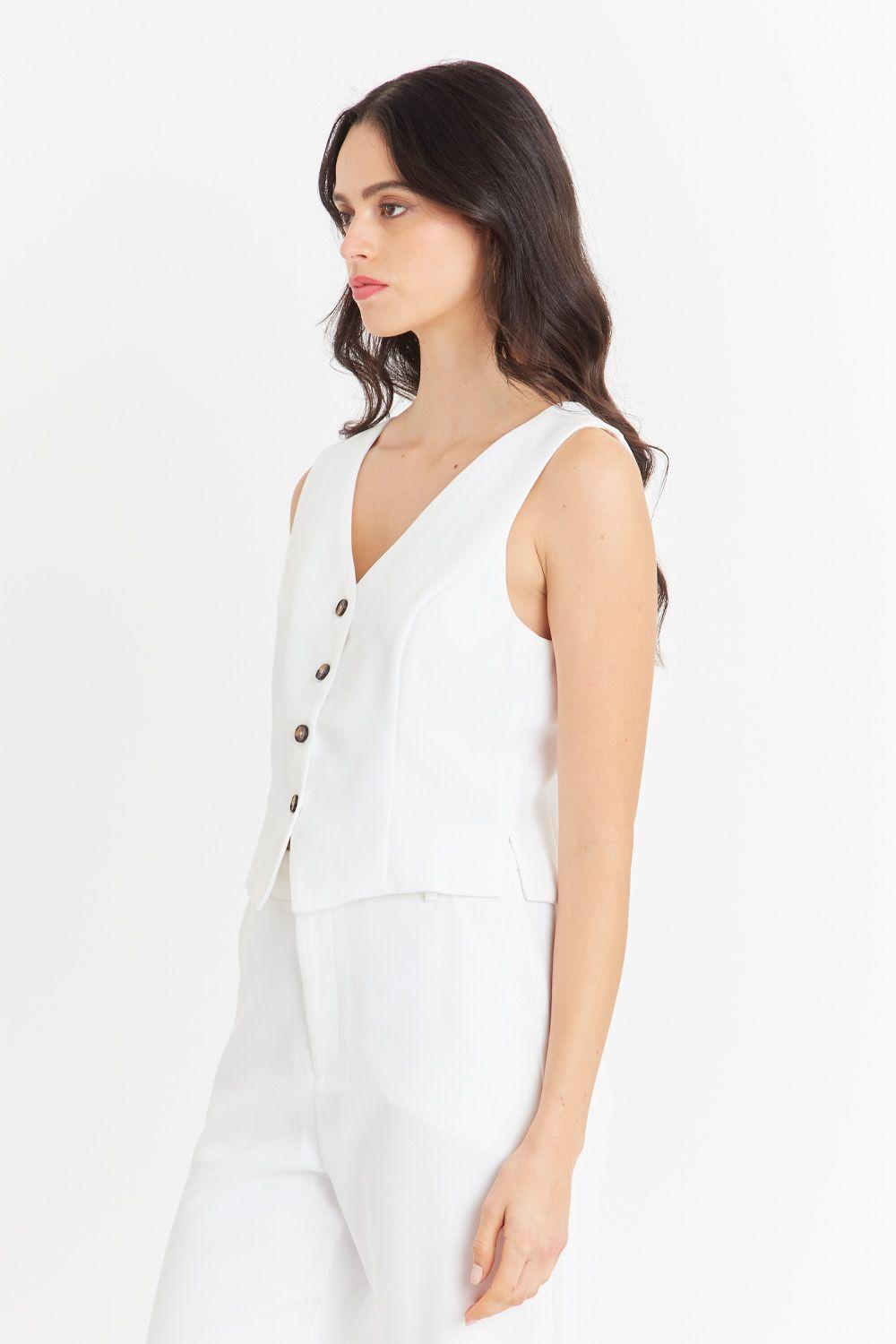 Gilet 4 Botones Blanco Nicopoly-2