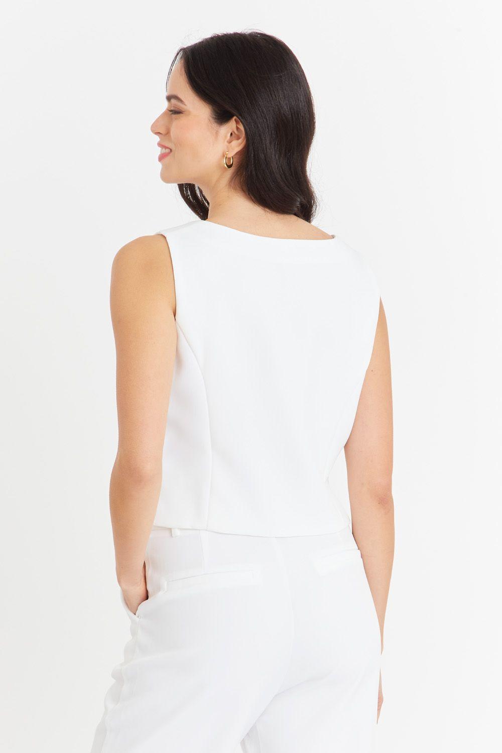 Gilet 4 Botones Blanco Nicopoly-3