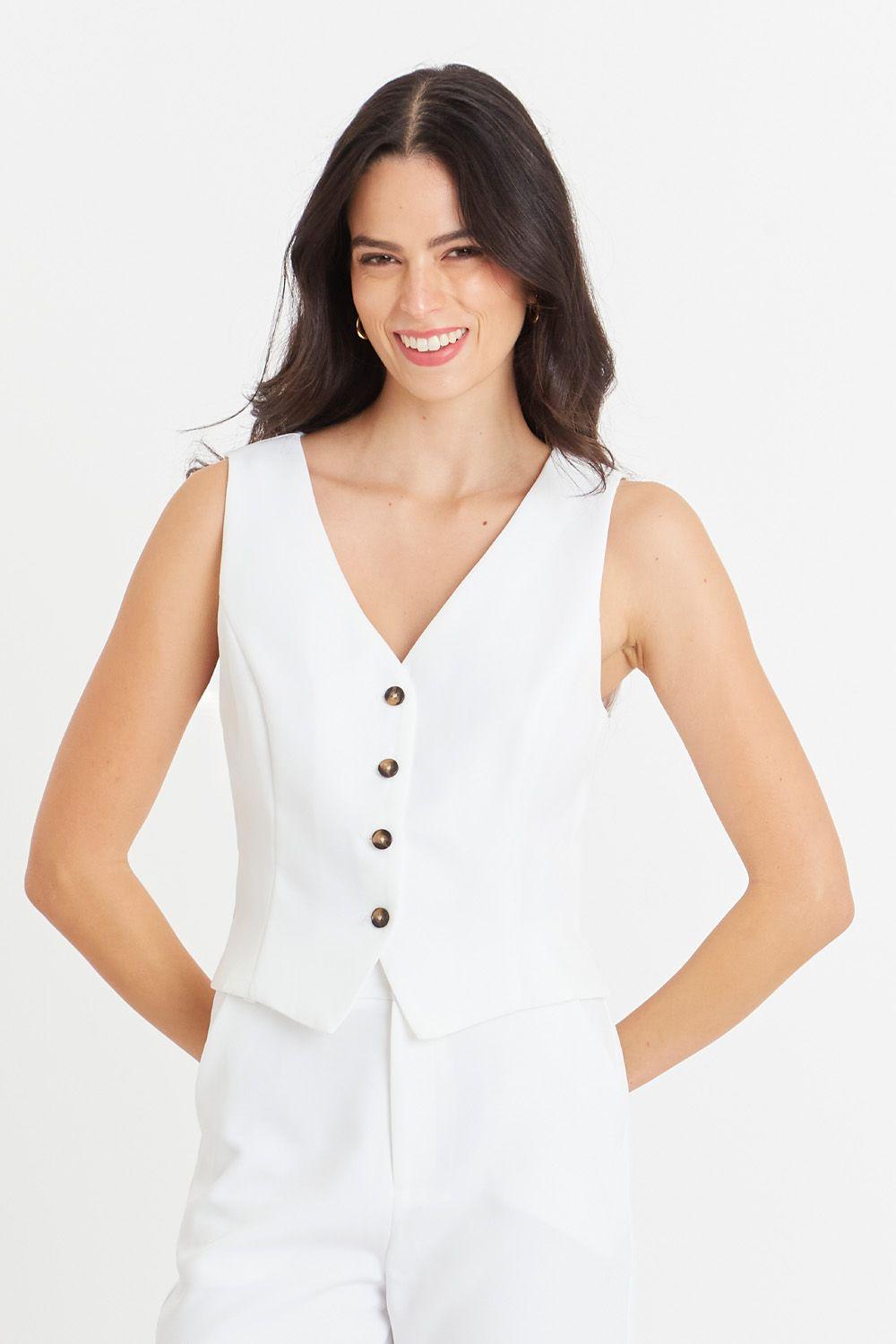 Gilet 4 Botones Blanco Nicopoly-4