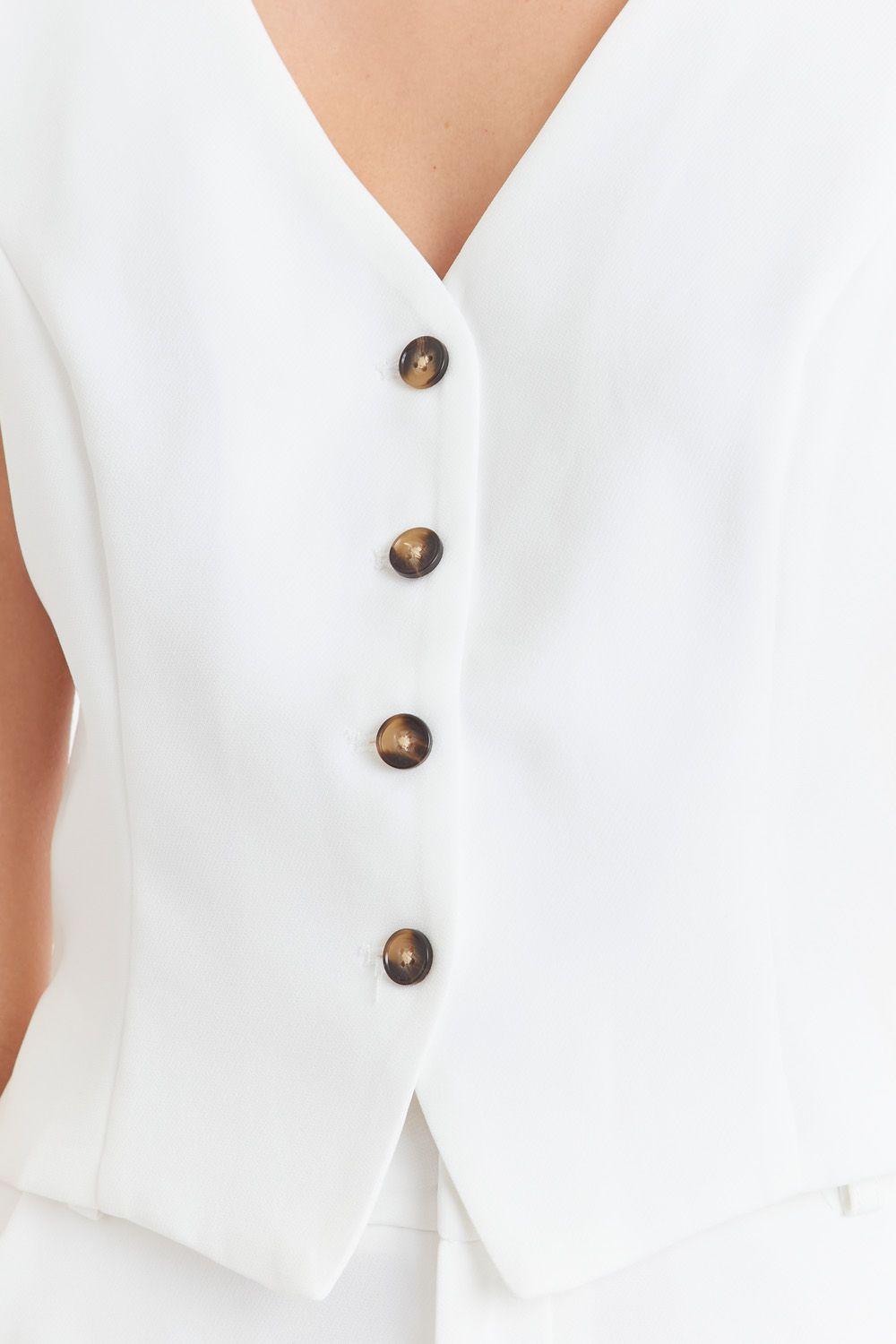 Gilet 4 Botones Blanco Nicopoly-5