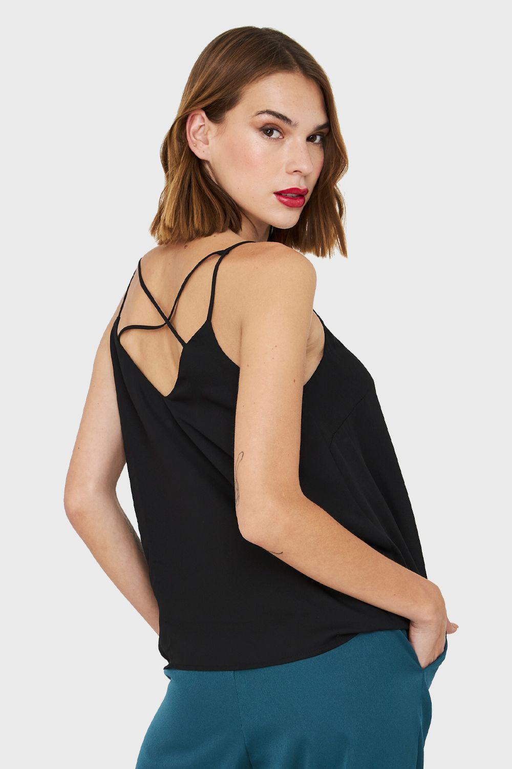 Top Pabilo Espalda Cruzada Negro Nicopoly-3