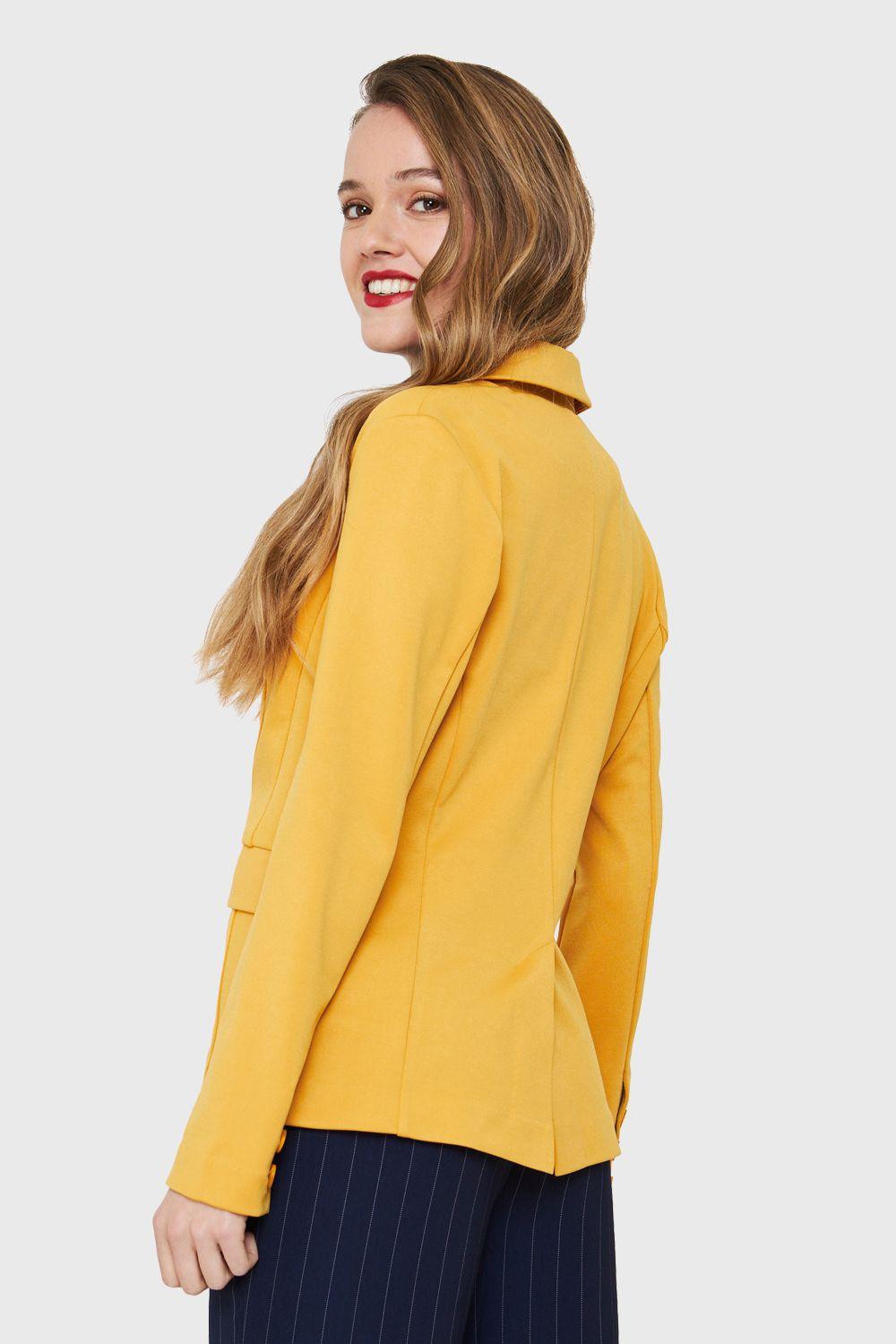 Blazer Bolsillos Amarillo Nicopoly-3
