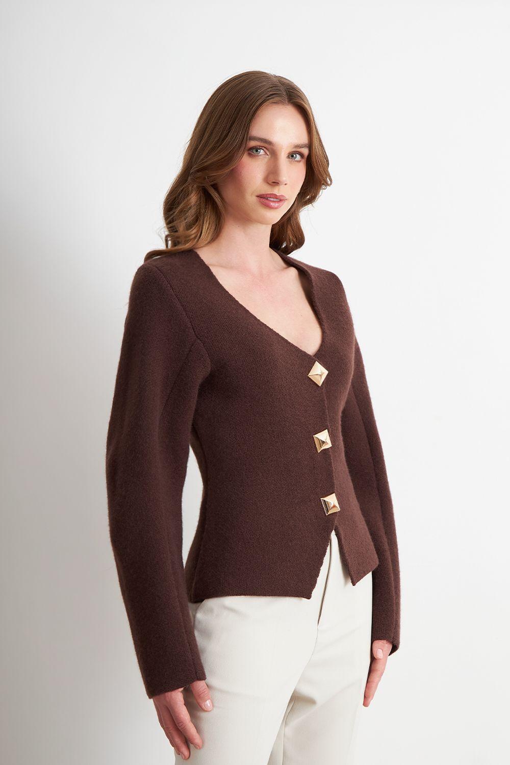 Cárdigan Manga Globo Café Nicopoly-2
