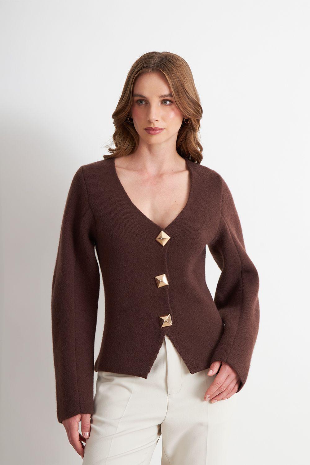 Cárdigan Manga Globo Café Nicopoly-4