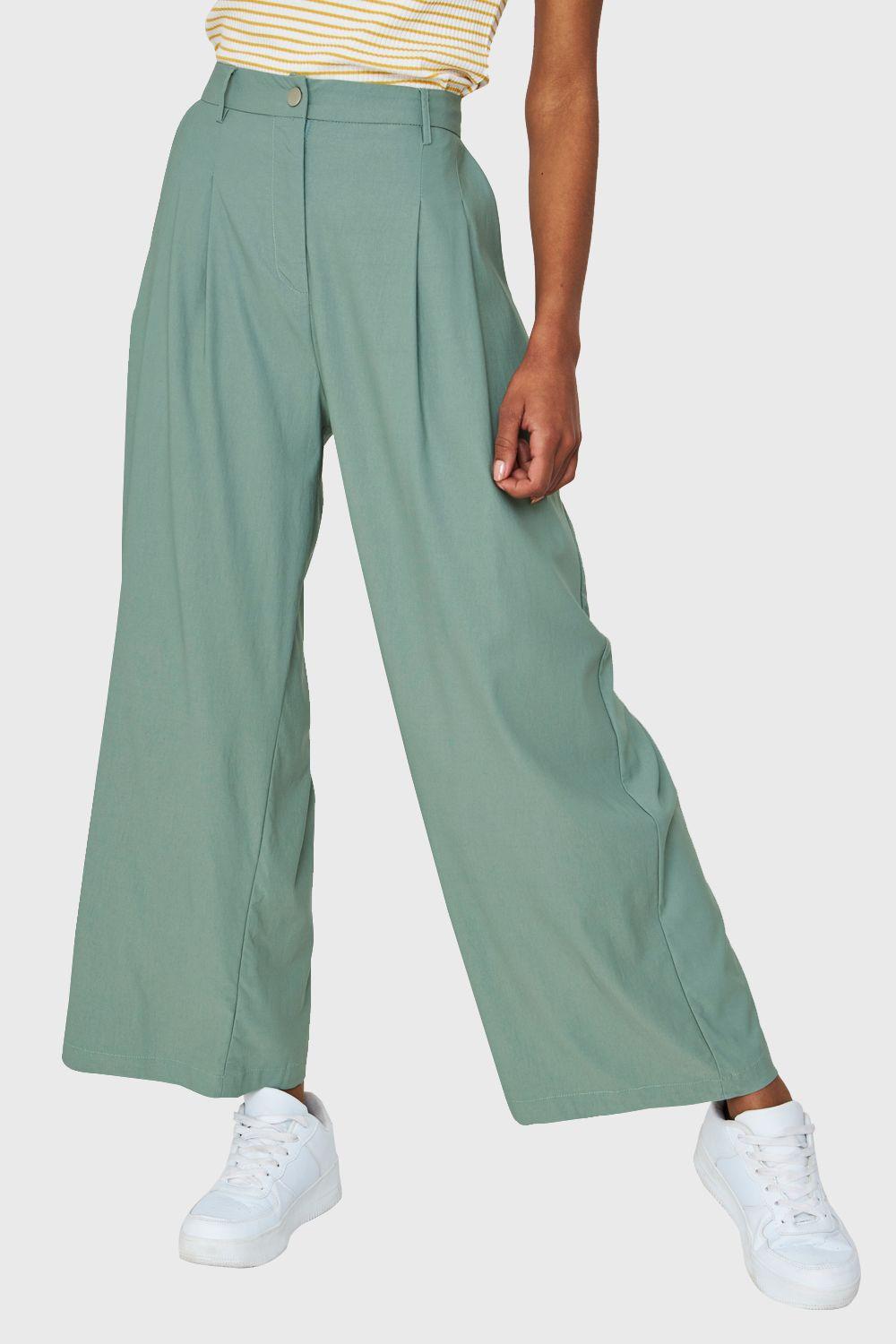 Pantalón Pinzas Palazzo Menta Nicopoly-0