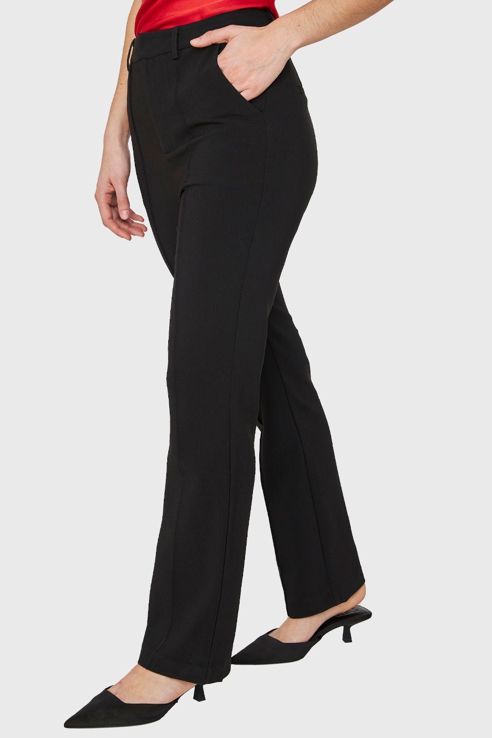 Pantalón Costuras Frontales Recto Negro Nicopoly-2