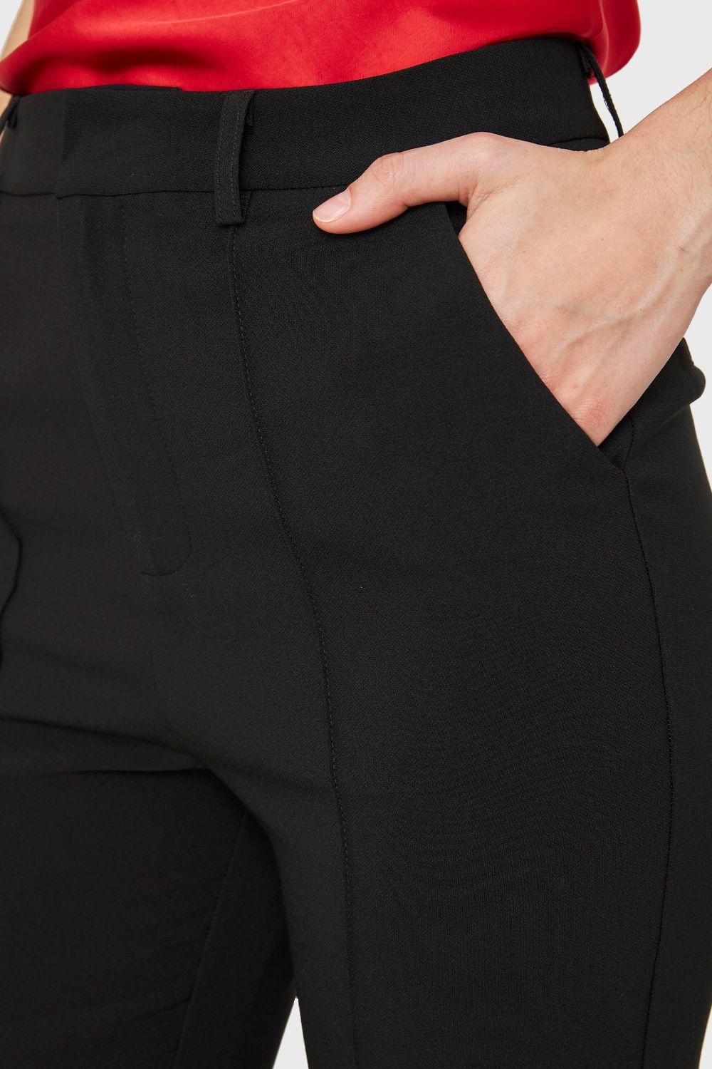 Pantalón Costuras Frontales Recto Negro Nicopoly-5