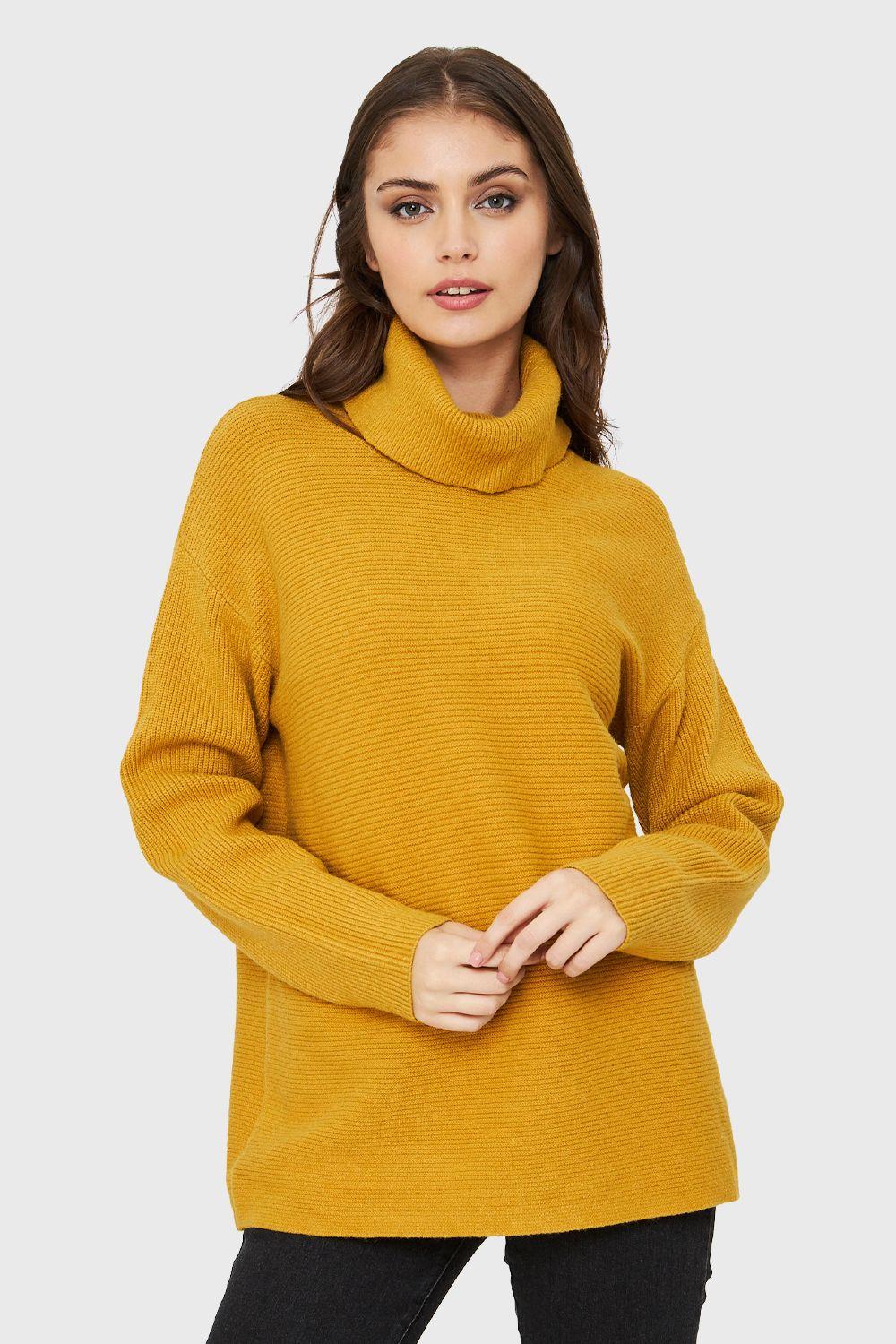 Sweater Cuello Beatle Soft Mostaza Nicopoly-4