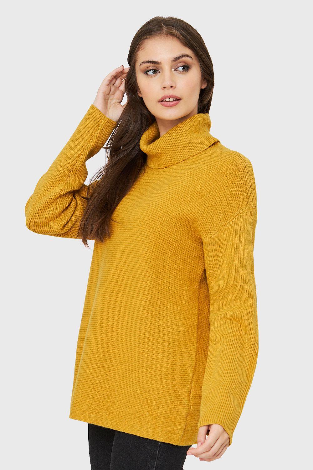 Sweater Cuello Beatle Soft Mostaza Nicopoly-2
