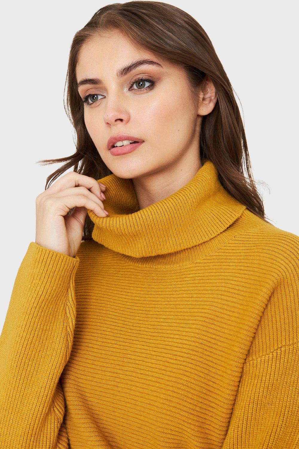 Sweater Cuello Beatle Soft Mostaza Nicopoly-5
