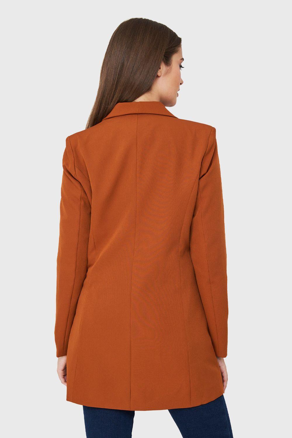 Blazer Cuatro Botones Largo Óxido Nicopoly-3