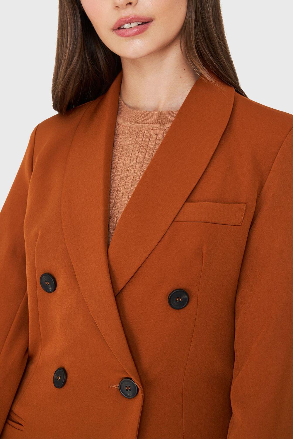Blazer Cuatro Botones Largo Óxido Nicopoly-5