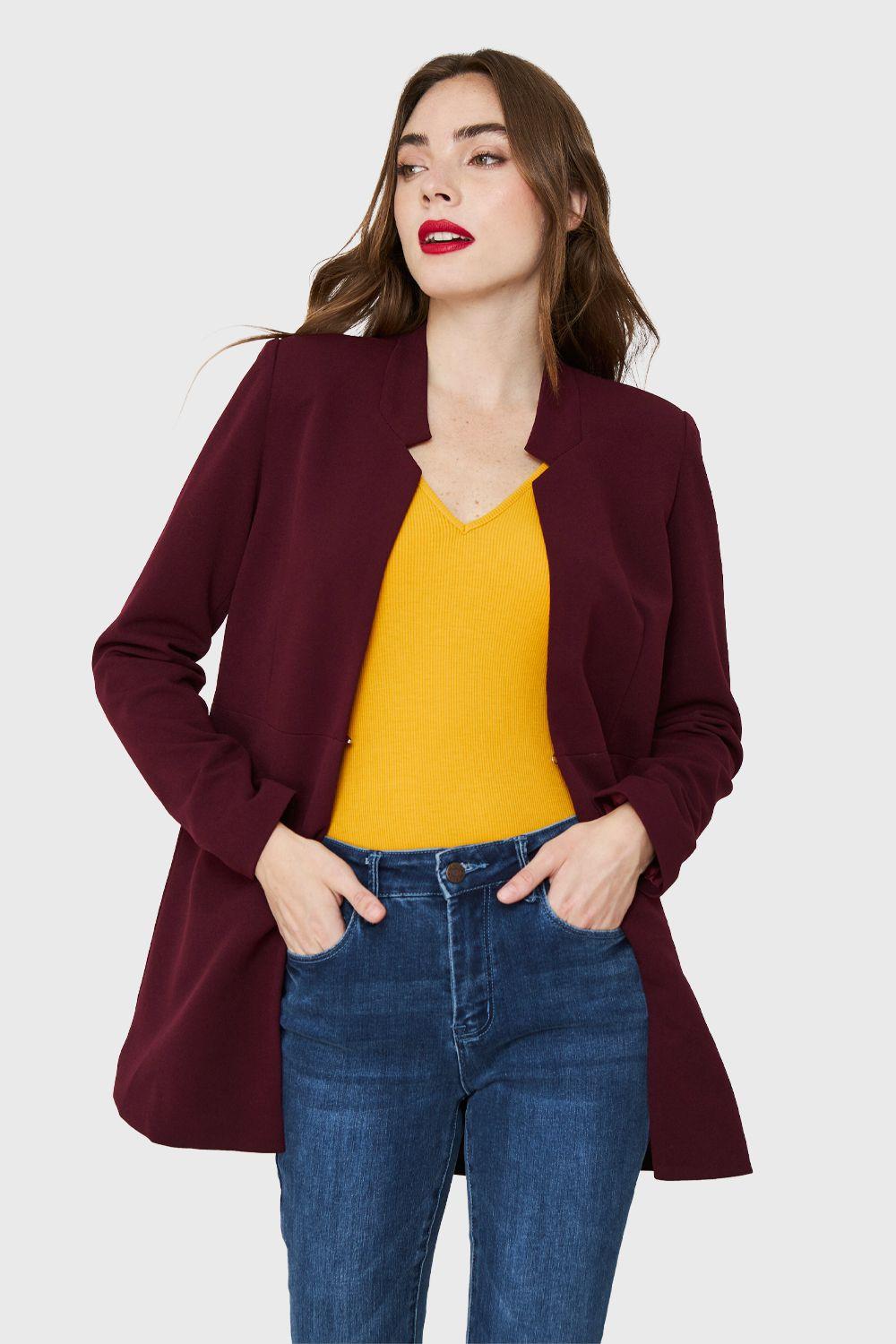 Blazer Largo Burdeos Nicopoly-4