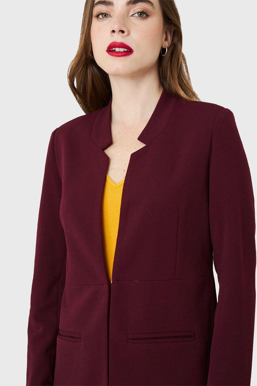 Blazer Largo Burdeos Nicopoly-5