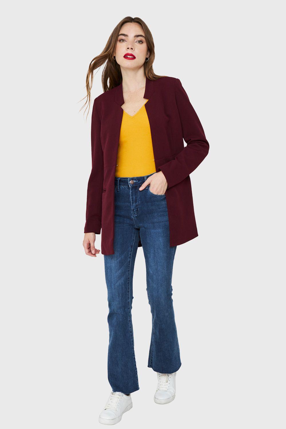 Blazer Largo Burdeos Nicopoly-1