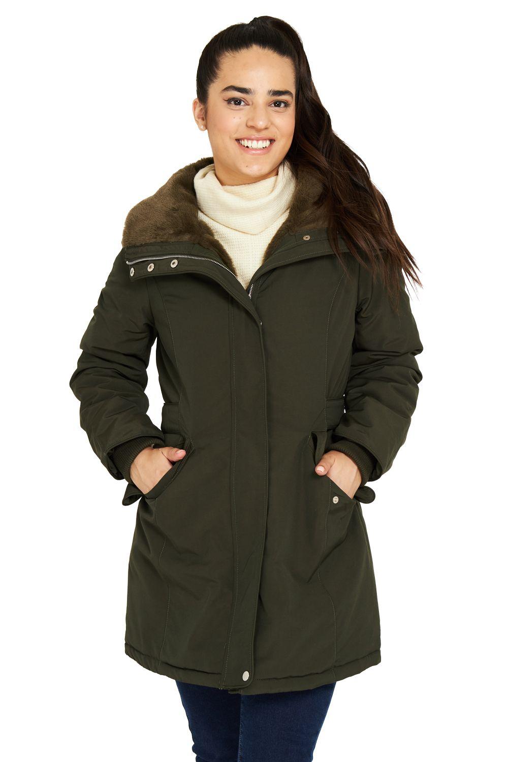 Parka Entallada Cuello Alto Verde Nicopoly-0