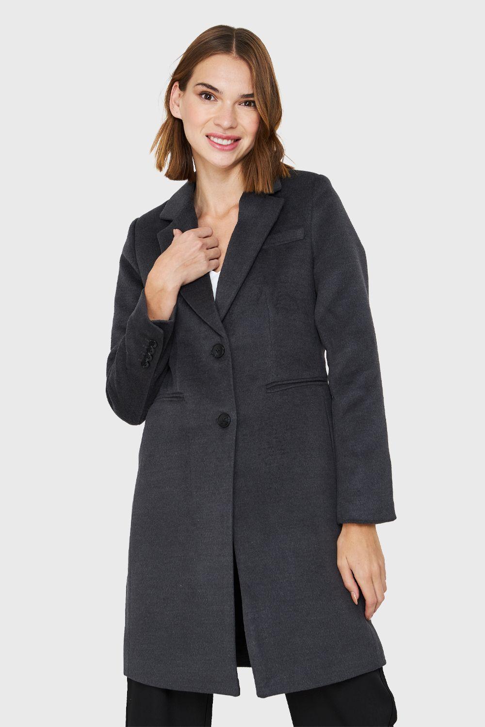 Abrigo Dos Botones Grafito Nicopoly-0