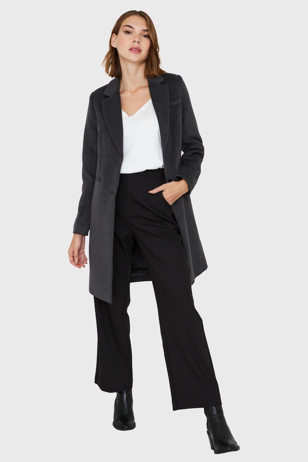 Abrigo Dos Botones Grafito Nicopoly-1