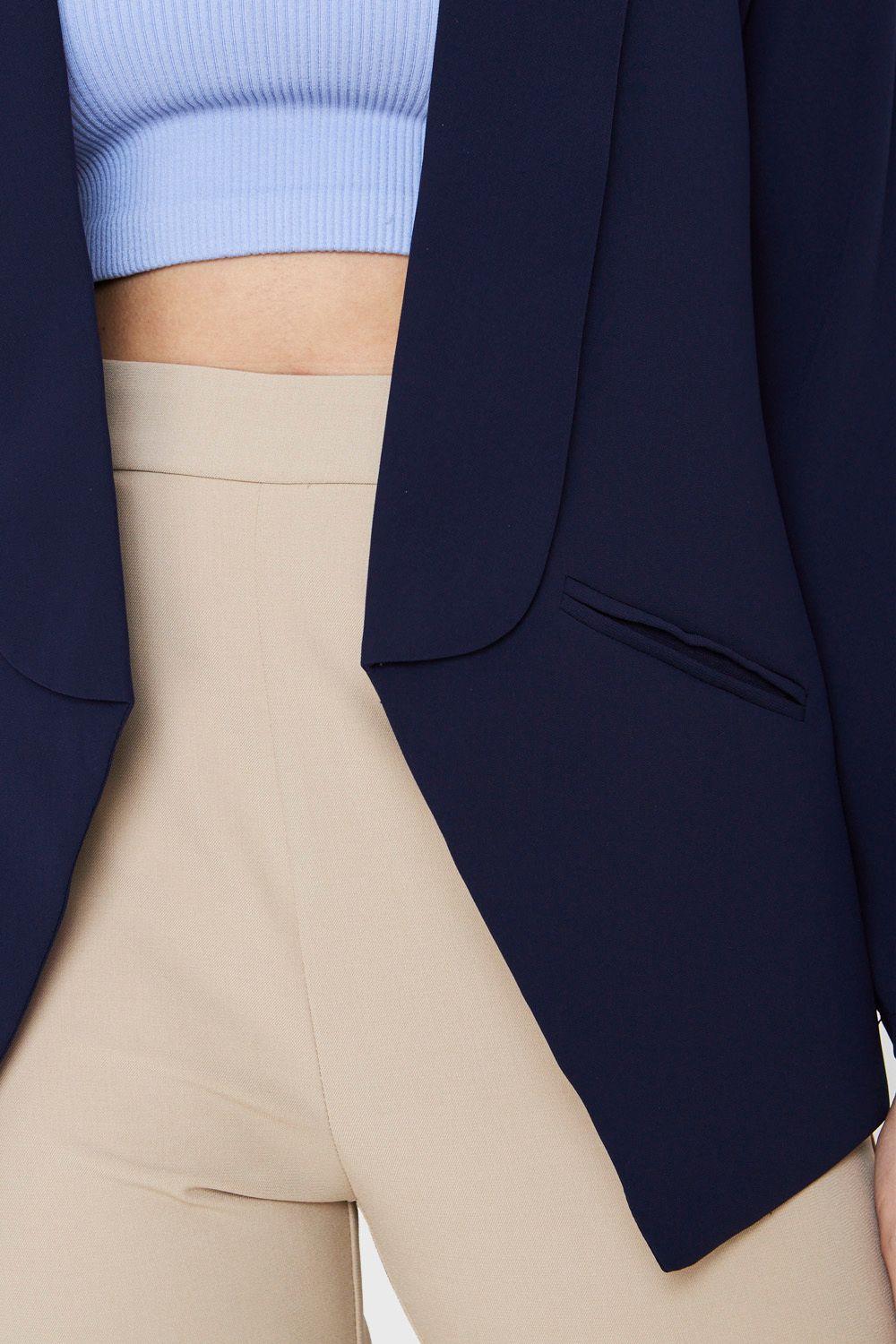 Blazer Solapa Larga Azul Nicopoly-5