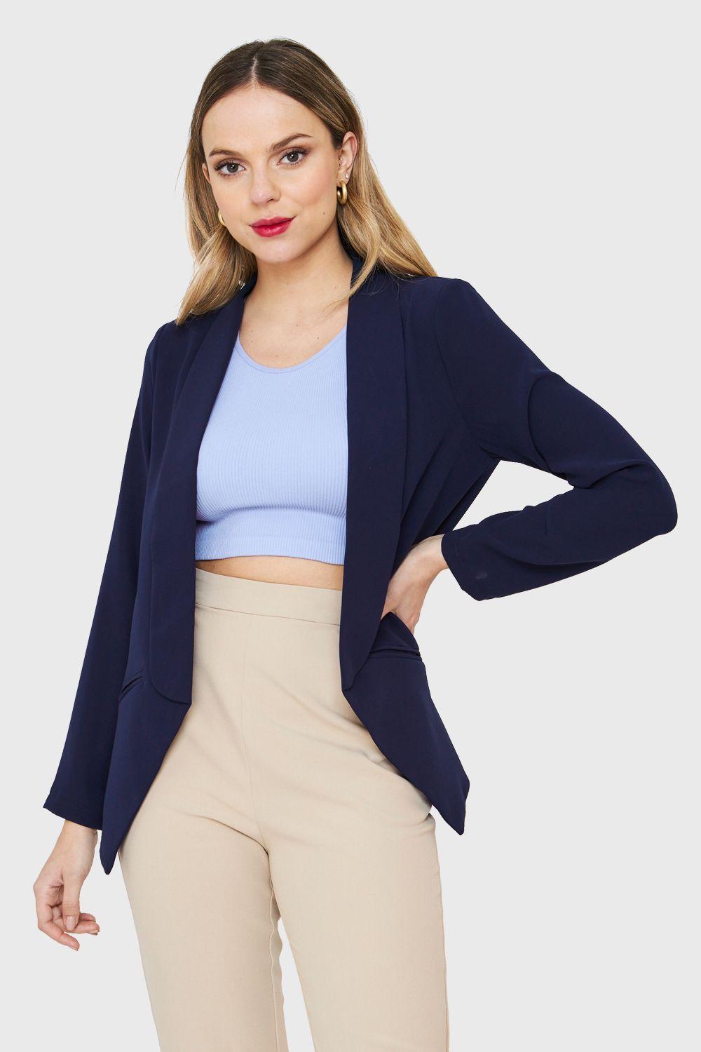Blazer Solapa Larga Azul Nicopoly-0