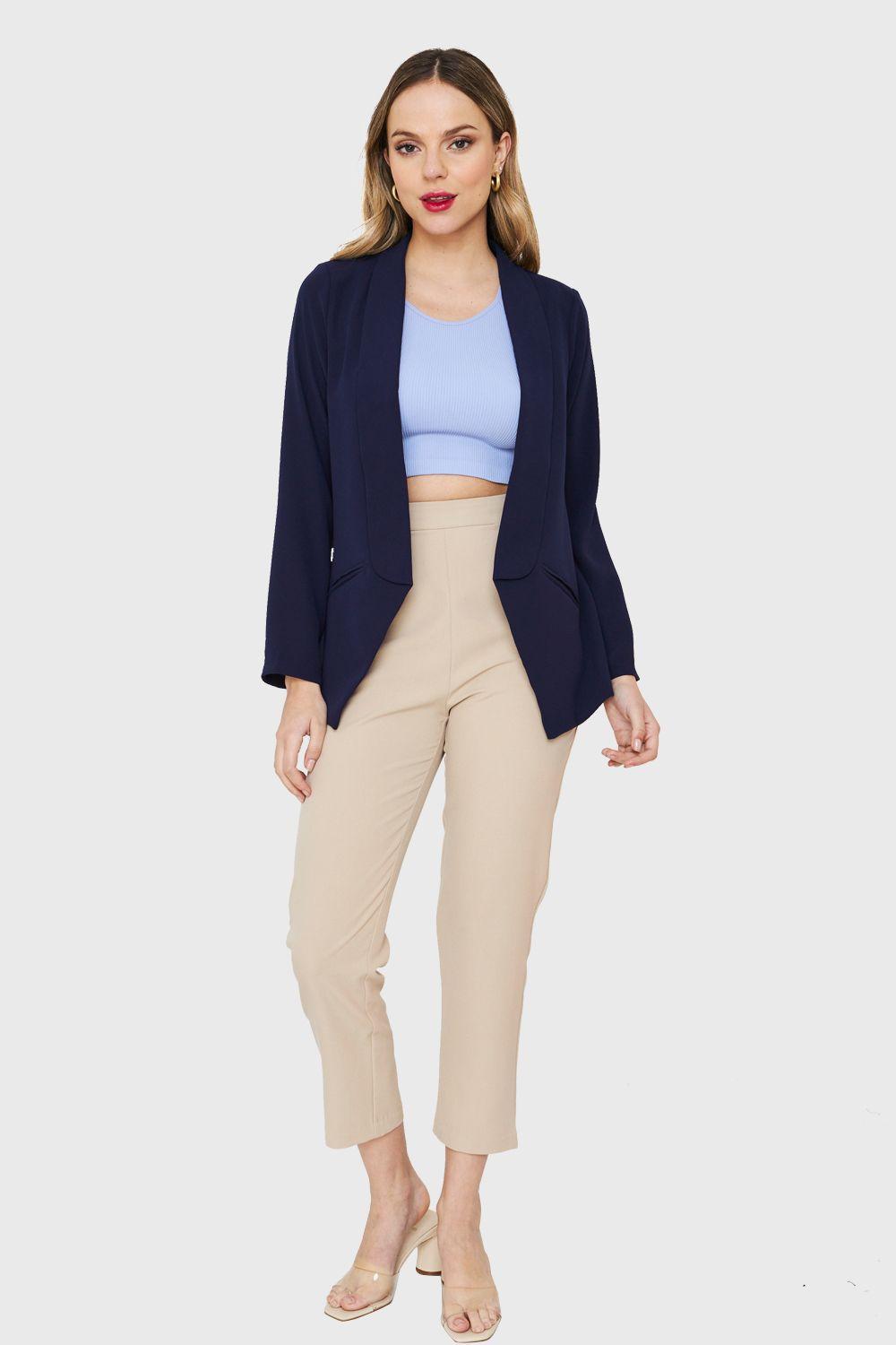 Blazer Solapa Larga Azul Nicopoly-1