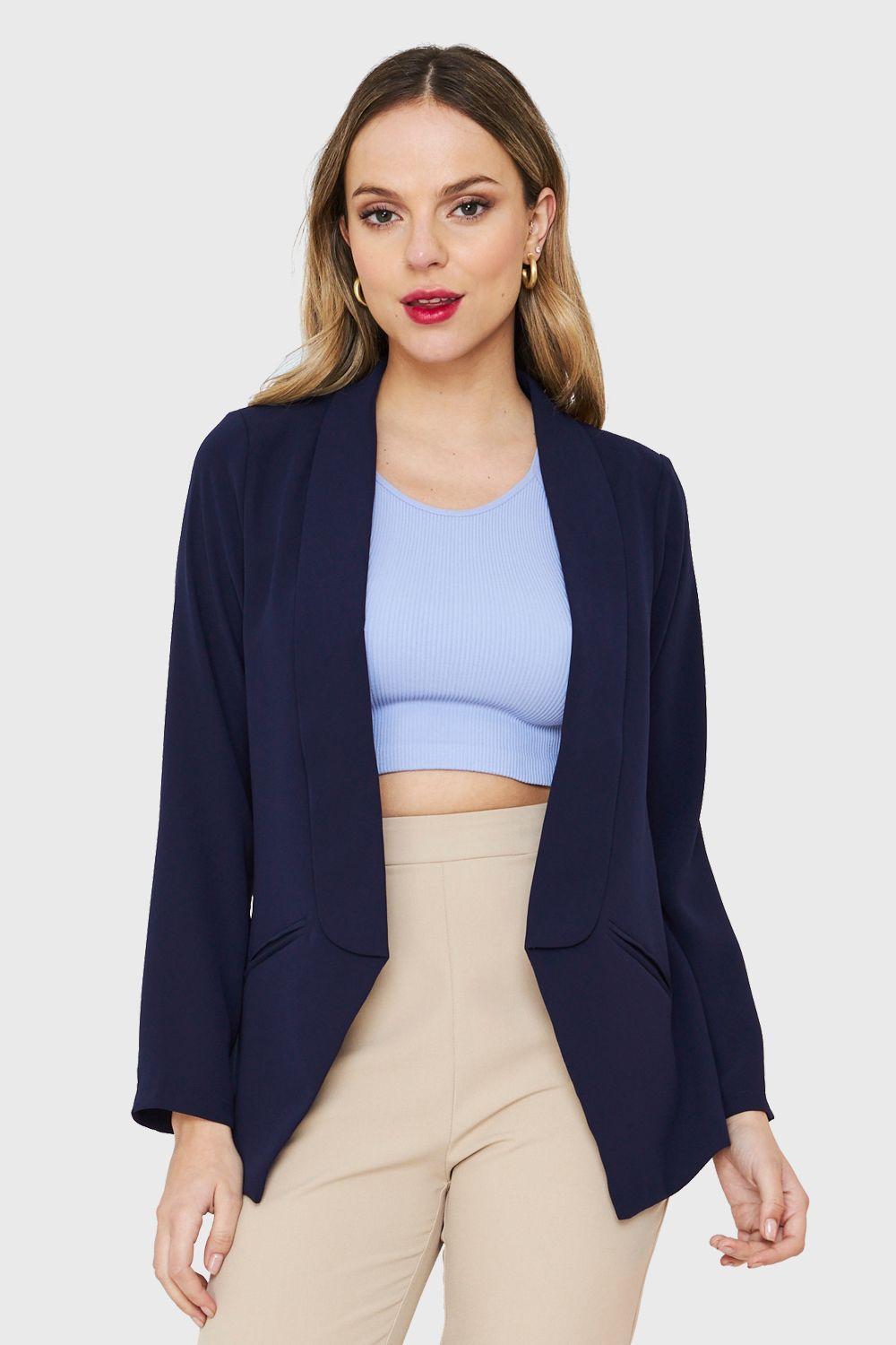 Blazer Solapa Larga Azul Nicopoly-4