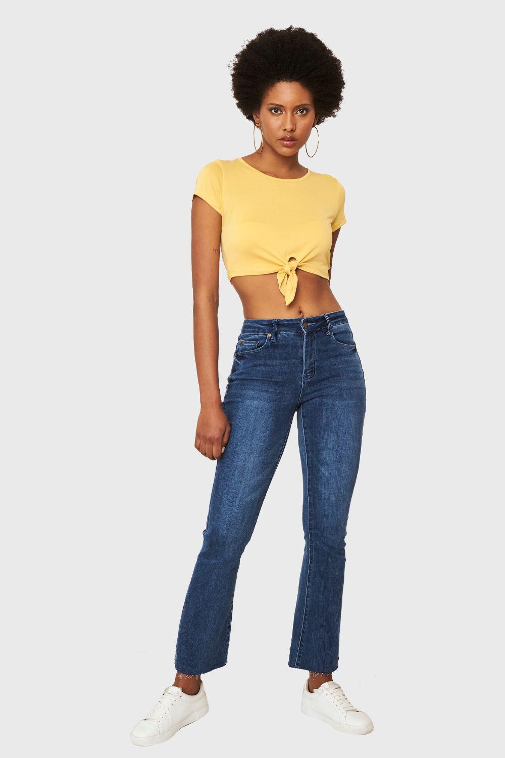 Crop Top Nudo Amarillo Nicopoly-1