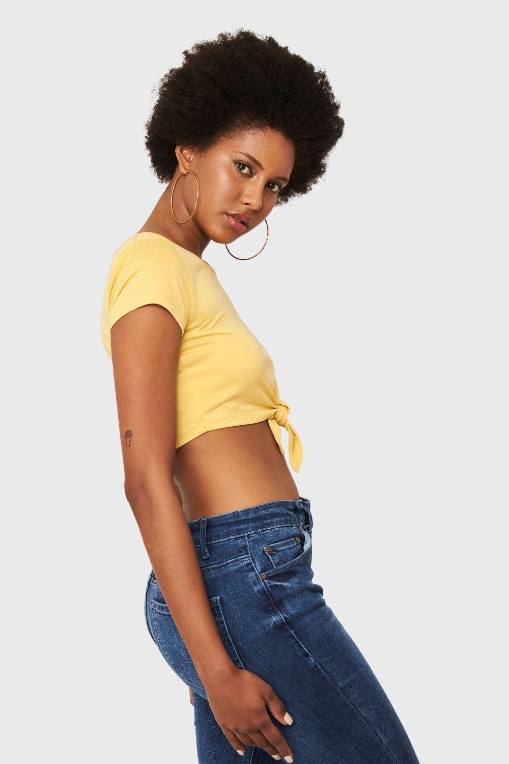 Crop Top Nudo Amarillo Nicopoly-2
