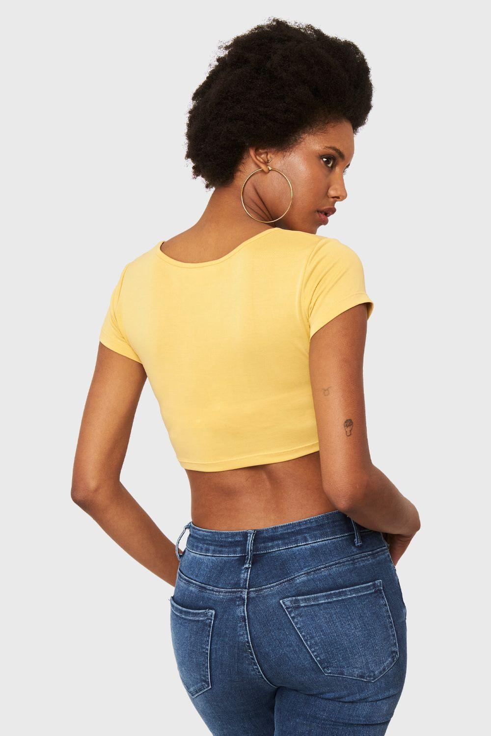 Crop Top Nudo Amarillo Nicopoly-3