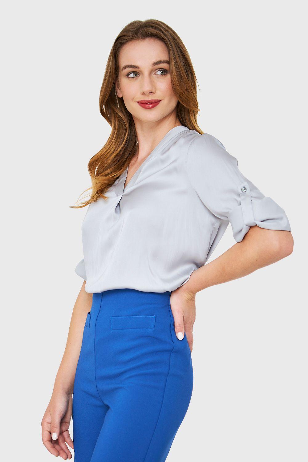 Blusa Manga Ajustable Gris Nicopoly-2