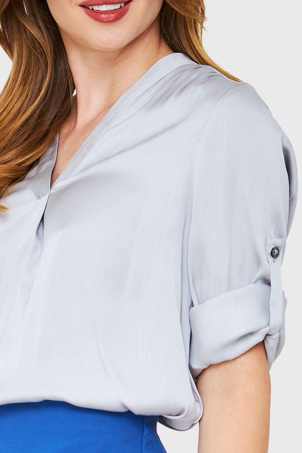 Blusa Manga Ajustable Gris Nicopoly-5