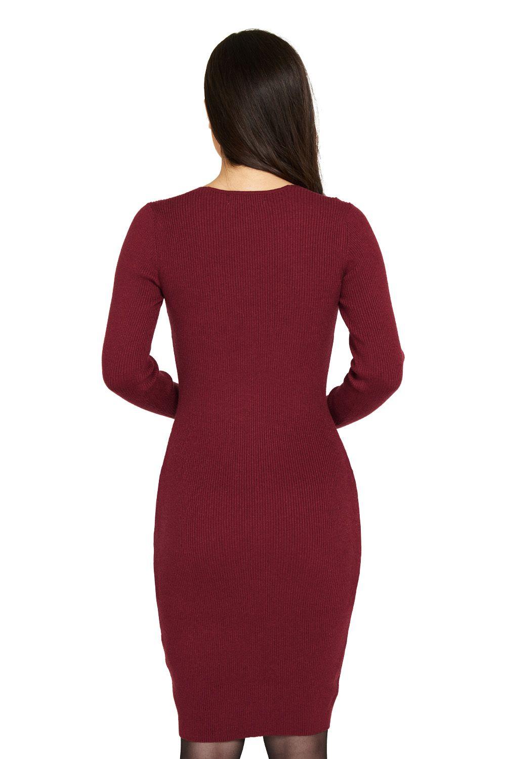 Vestido Brillos Burdeo Nicopoly-3