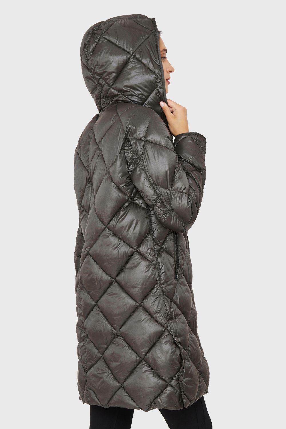 Parka Quilt Broches Gris Brillante Nicopoly-3