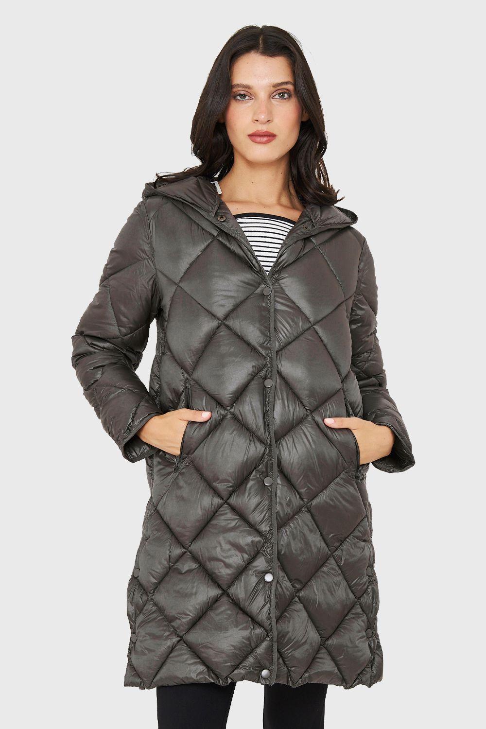 Parka Quilt Broches Gris Brillante Nicopoly-4