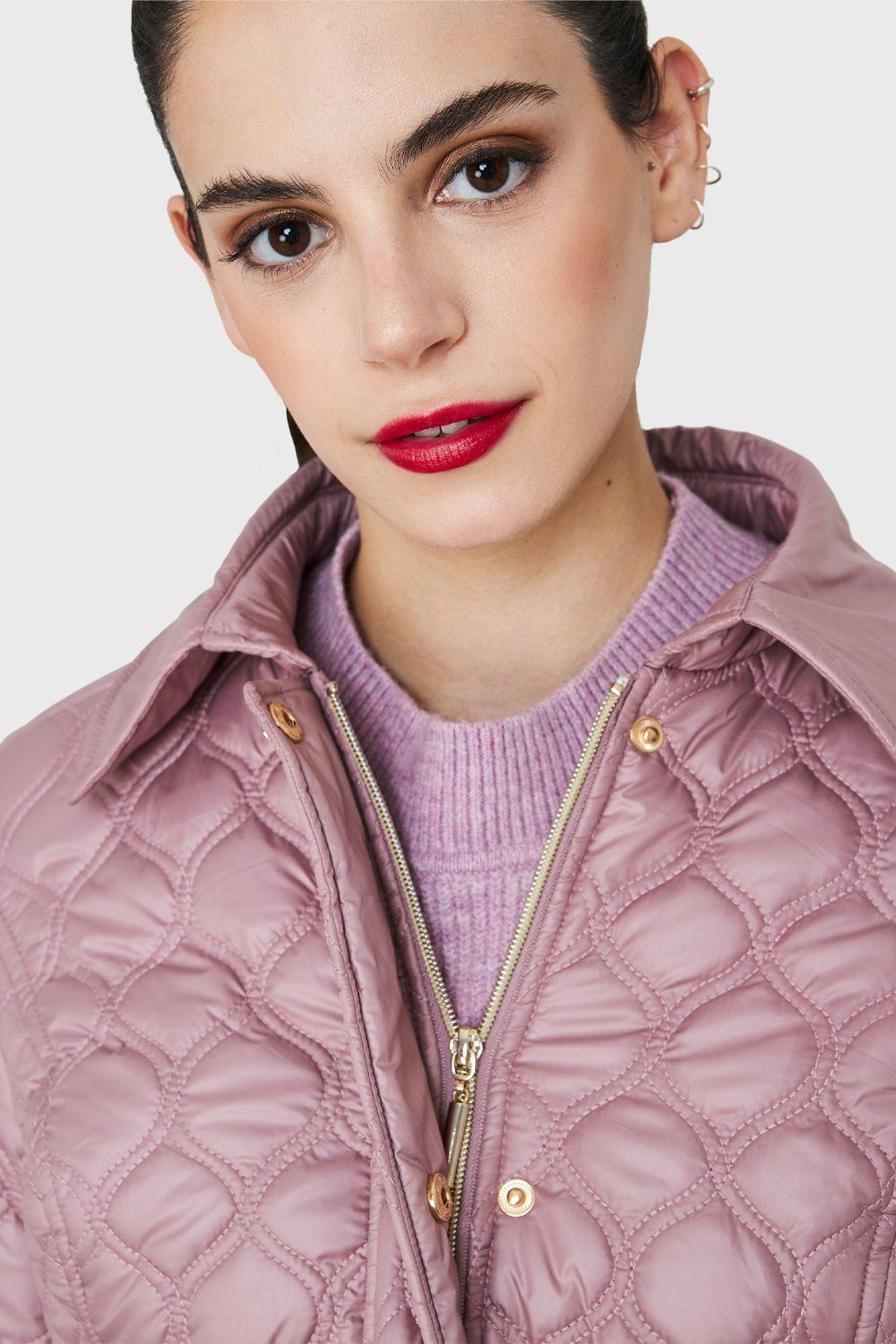 Parka Cierre y Broches Retro Rosa Nicopoly-5