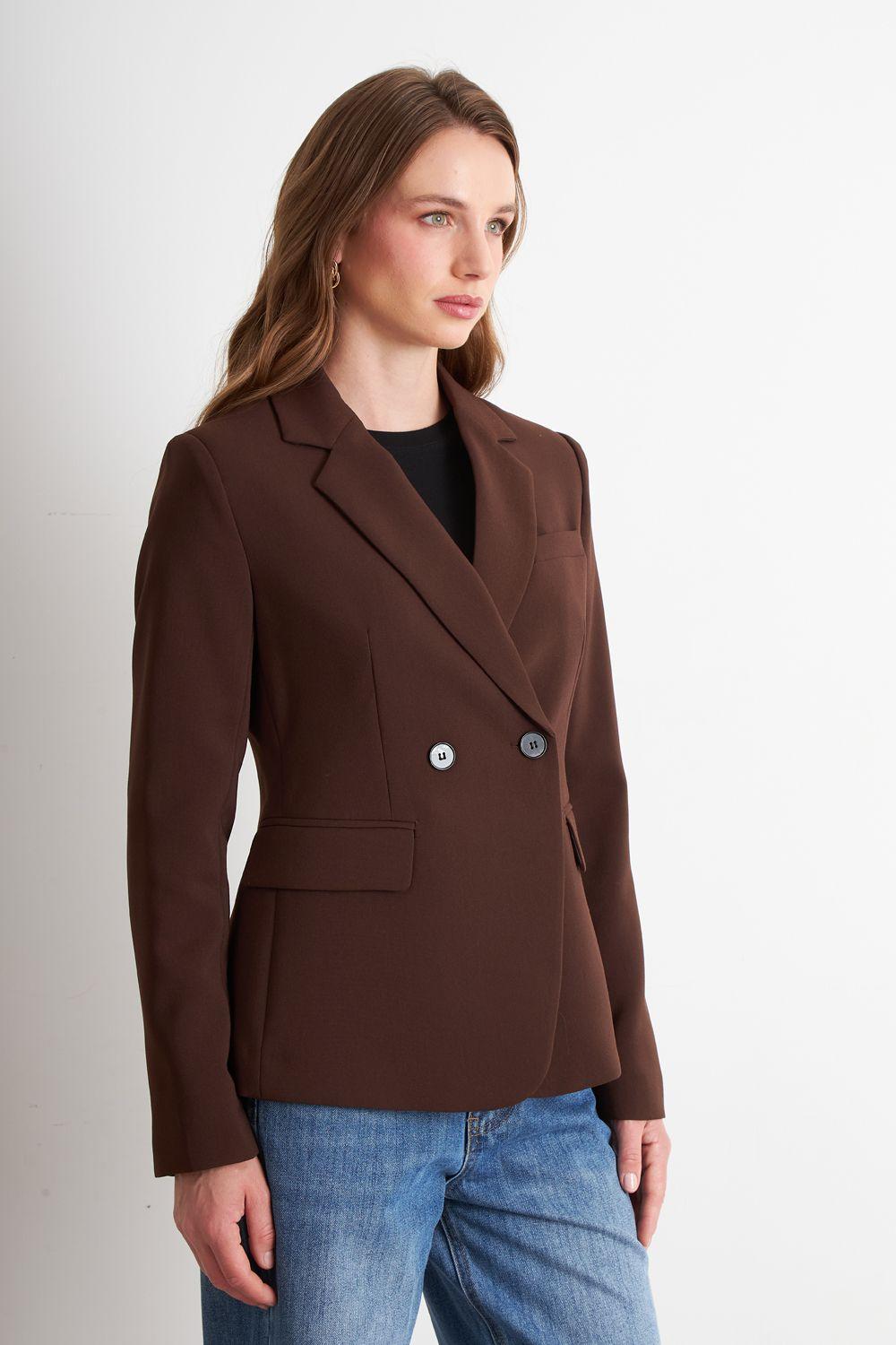 Blazer Sastrero Dos Botones Café Nicopoly-2