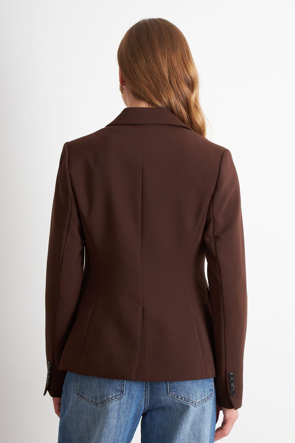 Blazer Sastrero Dos Botones Café Nicopoly-3