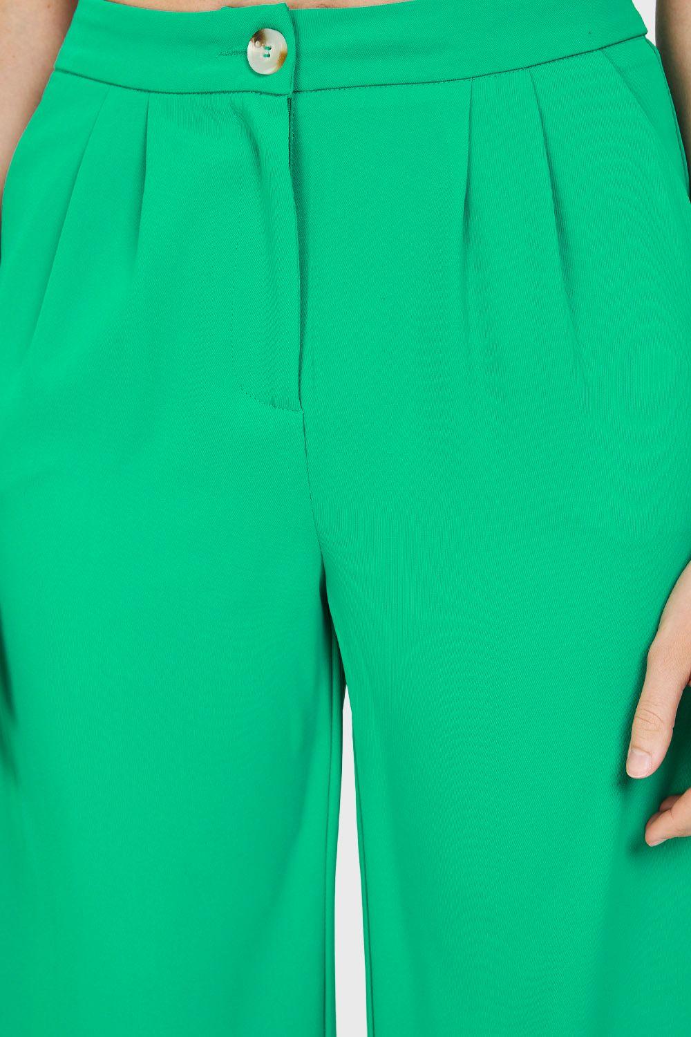 Pantalón Pinzas Ligero Verde Nicopoly-5