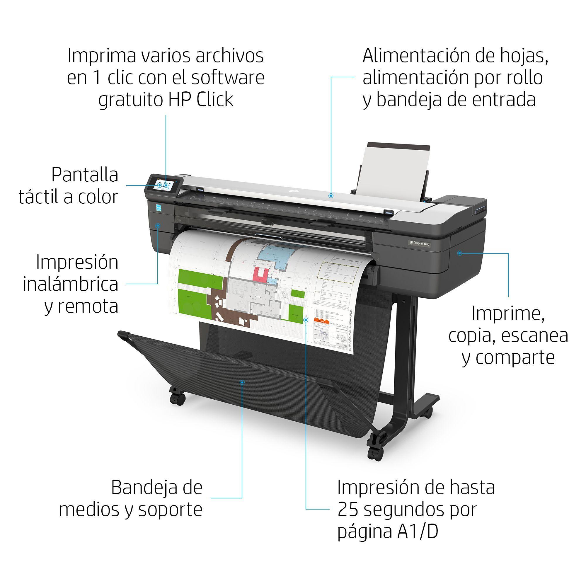 Plotters Multifuncional HP DesignJet T830 de 36"-3