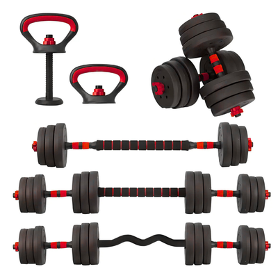 Imagen 1 del producto Set Mancuernas 20 kg 5 en 1 Barra Z Extensor Rojo