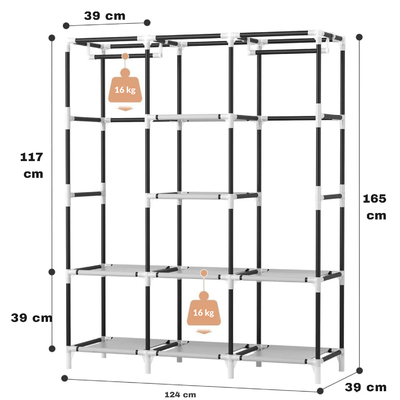 Imagen 2 del producto Armario Closet Ropero Armable Grande Gris
