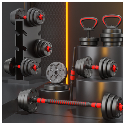 Imagen 2 del producto Set Mancuernas Convertible A Barra Ajustables 10 Kg