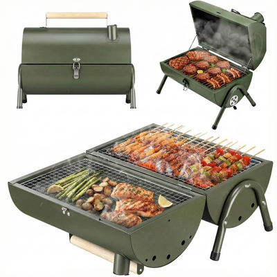 Imagen 1 del producto Parrilla Ahumador Doble Portatil Carbon Camping