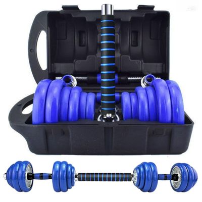 Imagen 2 del producto Set Mancuernas De Metal Cromadas 20 Kg Con Barra