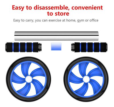 Imagen 2 del producto Set Rueda Abdominal - Cuerda Saltar - Mangos Push Ups azul