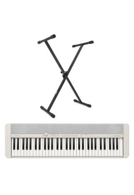 Pack Teclado Casio CT-S1 Blanco + atril de tubo simple