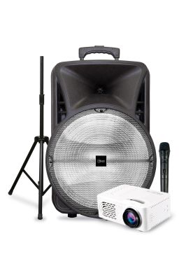 Parlante Portatil con atril y proyector LED Mlab Heavy Bass 2