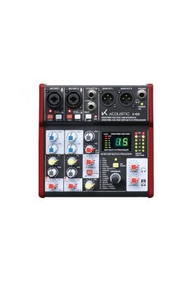 Mixer Analogo 4 canales USB K-Acoustic K-66