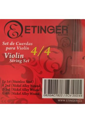 Imagen 2 del producto Set de cuerdas para violin 4/4 Etinger ECV-350